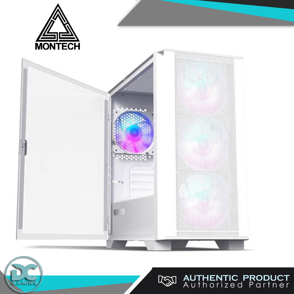 Montech Air 100 Lite White M-ATX - Free 2 White Fans